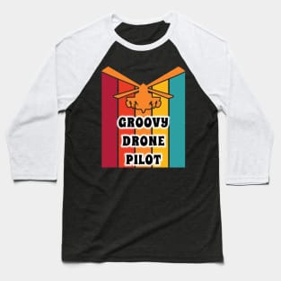 Groovy Drone Pilot Halloween Costume Party Retro Vintage 70s Baseball T-Shirt